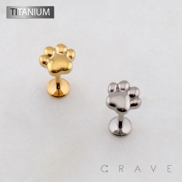 3D PET DOG CAT PAW THREADLESS PUSH IN ASTM F136 IMPLANT GRADE TITANIUM LABRET SET